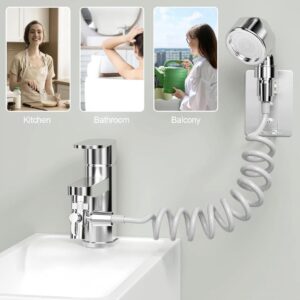Kit Doccetta per Rubinetto Lavandino Multiuso con Tubo Estensibile e Deviatore – Universale Cucina Bagno Balcone - immagine 6